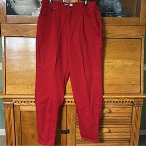 Liz Claiborne Twee‎ Indie Sleaze Jeans Red Classic Fit Tapered Leg High Rise NEW